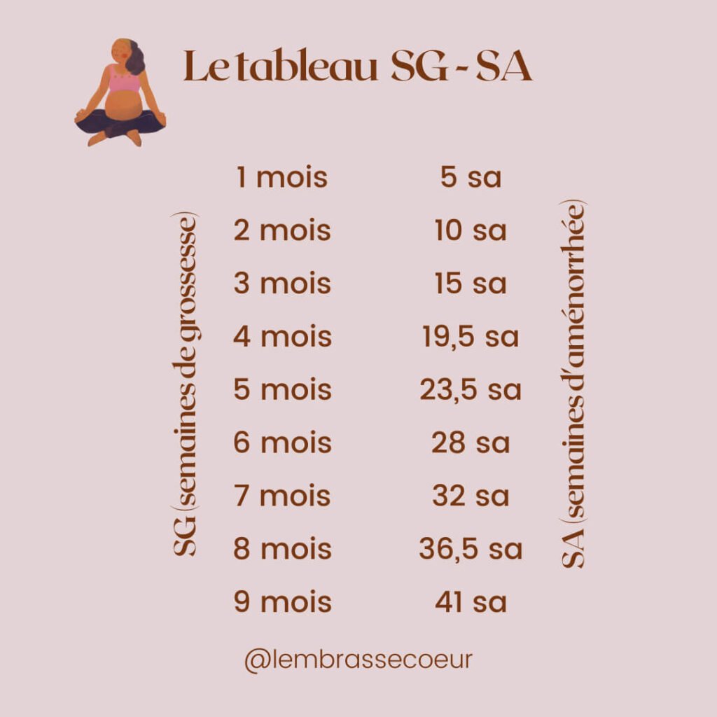 Equivalences pour la datation de grossesse